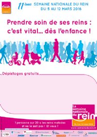 Dépistage gratuit et anonyme des maladies rénales dans  le cadre de la Semaine du Rein - 10h/19h. Du 5 au 12 mars 2016 à Toulouse. Haute-Garonne.  10H00